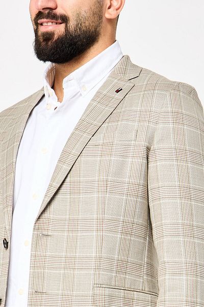 Tommy Hilfiger Men Tailored Fit Long Sleeves Plaid Semi Formal Blazer, Multicolor