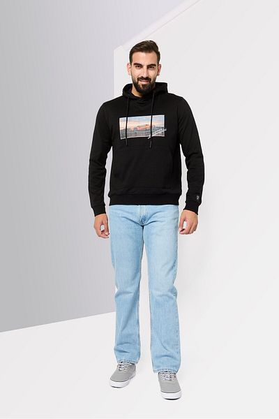 Lamborghini Men Embroidered Logo Long Sleeves Hoodie, Black
