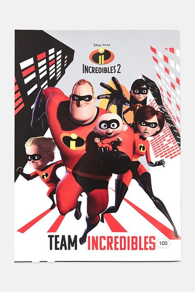 Disney Incredibles 2 Single Line 100 Sheets Notebook, Assorted