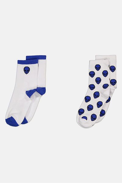 Don't Call Me Jennyfer Women 2 Pairs Graphic Socks, White Combo