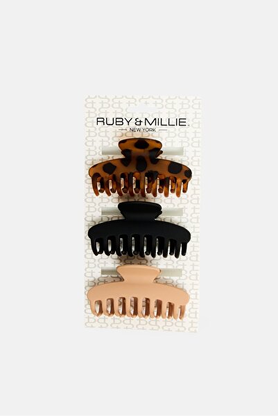 Ruby & Millie 3Pcs Hair Claw Clip, Multicolor