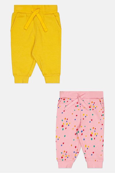 MOTHERCARE طقم بنطال رياضي مطبوع بالكامل للبنات الصغار، قطعتين، متعدد الألوان