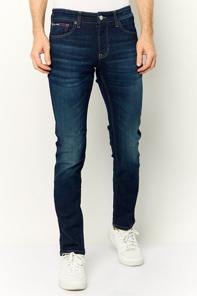 Tommy Hilfiger Men Slim Fit Washed Stretchable Denim Jeans, Blue