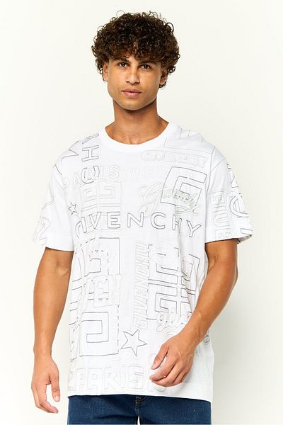 Givenchy Men Crew Neck Short Sleeve Embroidered Logo T-Shirt, Multicolor