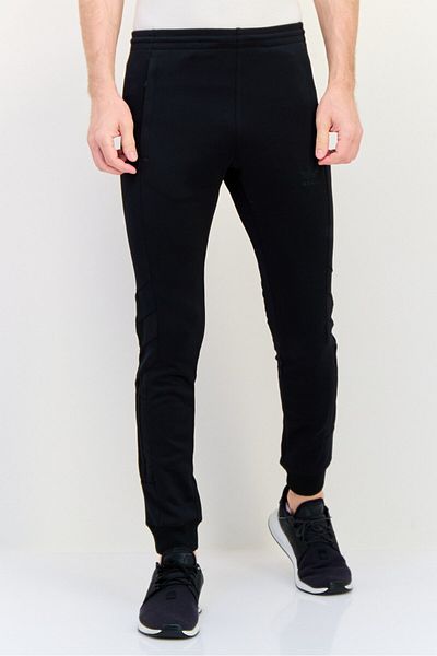 adidas Men Slim Fit Embroidered Logo Outdoor Track Pants, Black