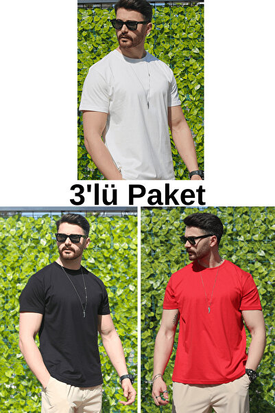 EydaMoon Ανδρικό μπλουζάκι με κοντό μανίκι με λαιμόκοψη από 100% βαμβάκι με κ...