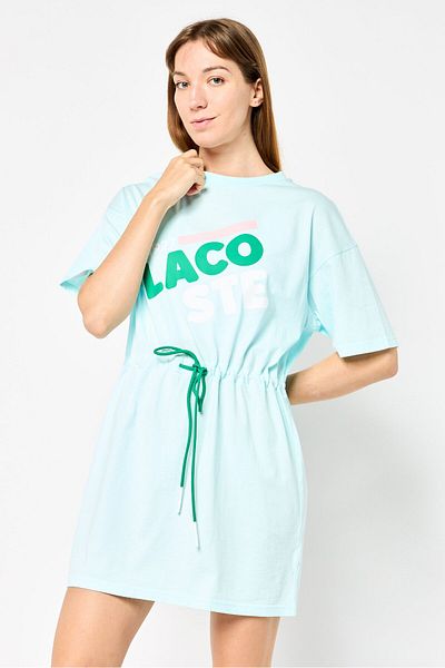 Lacoste Women Brand Logo Mini Dress, Turquoise