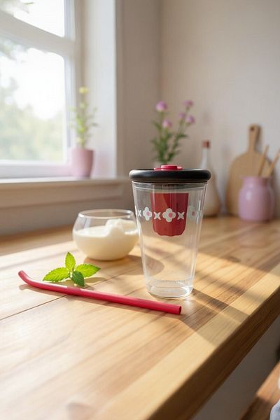 UCR HOME Glass Water Bottle Water Flask with Strainer Water Bottle with Straw Stopper Detox Sports Camping Yoga 800 ml