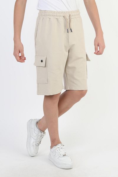 ASYAKİDS CLUB Boy's Summer Combed Cotton Sports Capri Shorts with Pockets