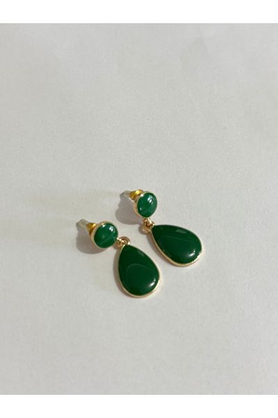 Koton Green Earrings with Drop Stones