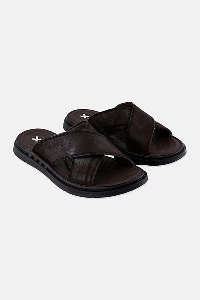 XTI Men Leather Upper Slip On Scandals, Brown