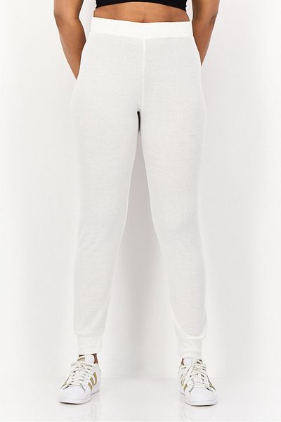 Brave Soul Women Regular Fit Textured Sweatpants, White