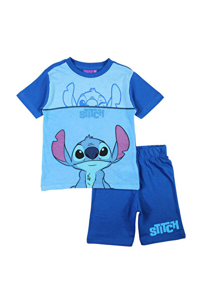 Stitch Παιδικές πιτζάμες με κοντά μανίκια, 100% βαμβάκι, πολύχρωμες, Happy Da...