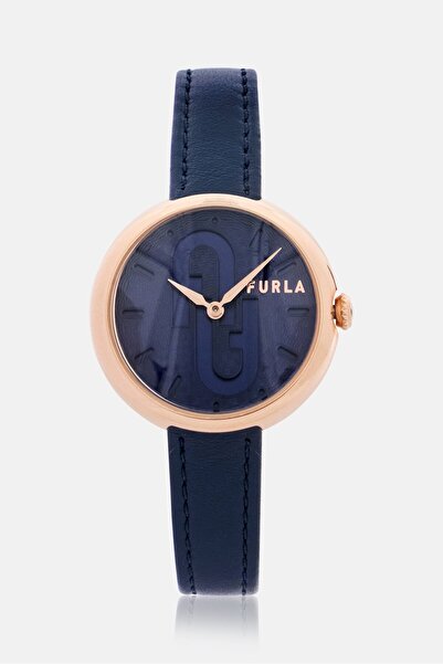 FURLA Women WW00005004L3 Leather Analog Watch 32 mm, Navy
