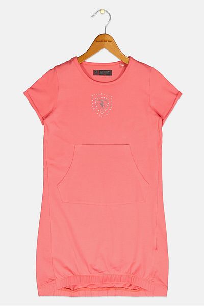 Scuderia Ferrari Kids Girl Embellish Short Sleeve Dress, Pink