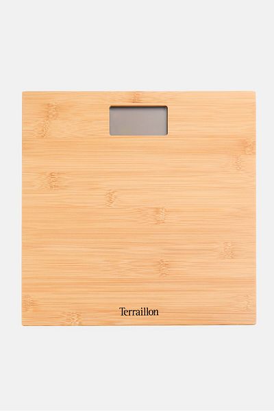 TERRAILLON ميزان حمام رقمي من الخيزران، لون بيج
