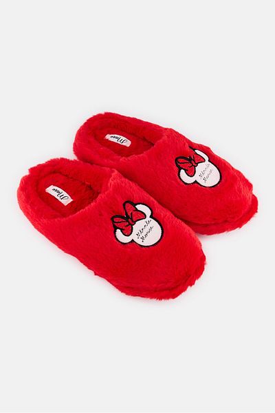 Disney Women Slip On Homeware Slippers, Red