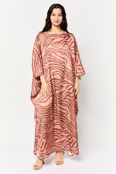 Kathy Ireland Women Animal Print Kaftan Dress, Multicolor