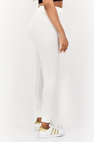 Brave Soul Women Regular Fit Textured Sweatpants, White