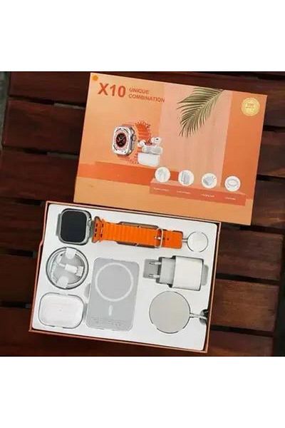 Dexia 6-in-1 Portable Gadget Set – 49 mm Smart Watch, 2" Screen, Wireless Powerbank, In-Ear Headphones,