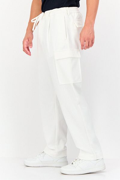 CELIO Men Regular Fit Solid Cargo Pants, White