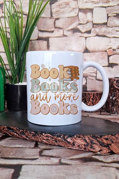 giftkonsept Book Books and More Books Written Book Enthusiast Motto Gift Printed Mug
