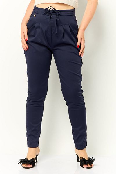 Harmont & Blaine Women Regular Fit Solid Straight Leg Pants, Navy