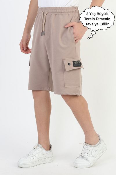 ASYAKİDS CLUB Boy's Summer Combed Cotton Sports Capri Shorts with Pockets