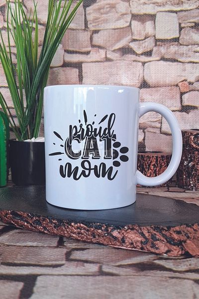 giftkonsept Proud Cat Mom Printed Proud Cat Mom Gift Printed Tea Coffee Presentation Mug Cup