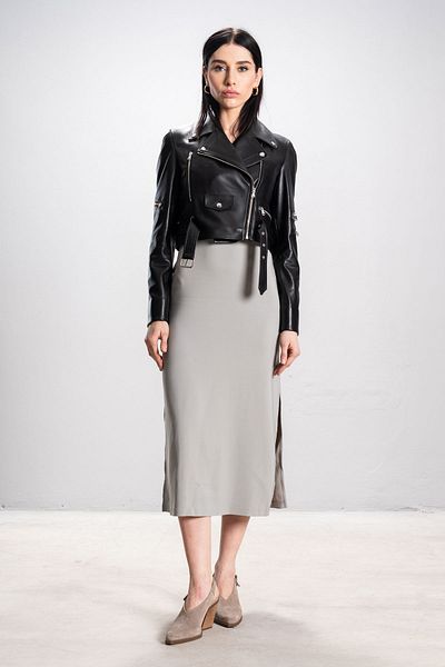 Dericlub Dericlub Beyonce Women Biker Real Leather Coat Black