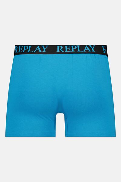 Replay Men 2 Pack Brand Logo Trunks, Blue