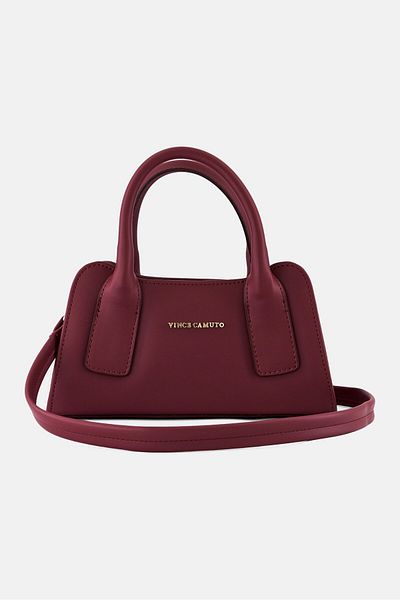 Vince Camuto Women Brand Logo Shoulder Bag, Claret Red
