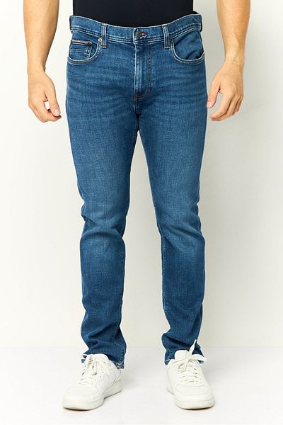Tommy Hilfiger Men Slim Fit Washed Stretchable Denim Jeans, Blue