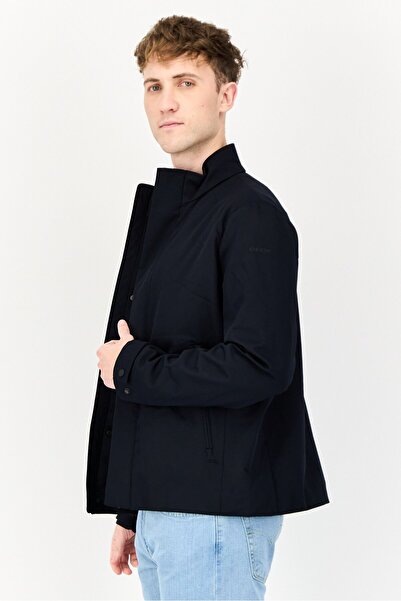 Geox Men Solid Jacket Shirt, Navy