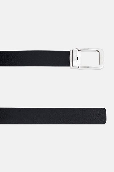 Cerruti 1881 Men Clamp Closure Buckle Leather Belt, Black