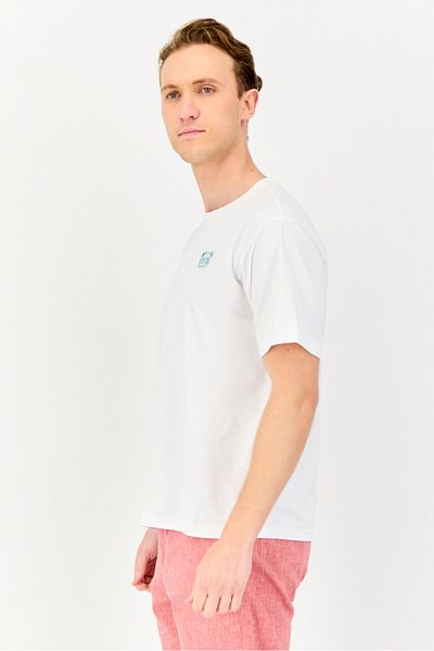 Giordano Men Crew Neck Short Sleeves Embroidered T-Shirt, White