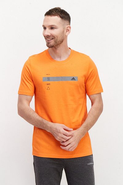 adidas Men Sport Fit Short Sleeve Training T-Shirt, Orange