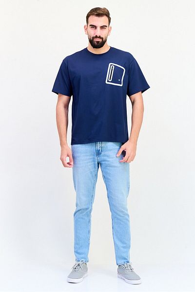 Giordano G-Motion Men Sportswear Fit Short Sleeves Running T-Shirt, Navy Blue