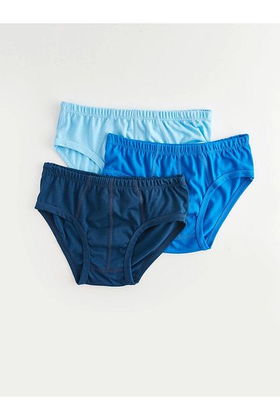 LC Waikiki LCW Kids Navy Blue Basic Bumbac Chiloți Băieți 3 buc