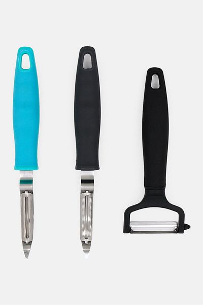 Bombay 3 Pieces Stainless Steel Peeler Set, Green/Black