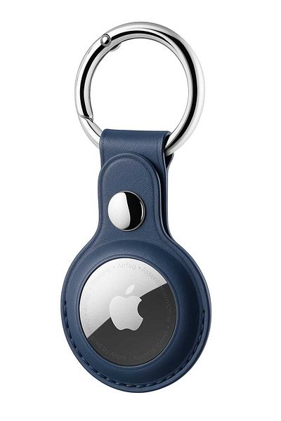 QuickStoq Airtag Case, Leather Airtag Case, Compatible with Pendant, with Keychain, Waterproof, Premium Quality