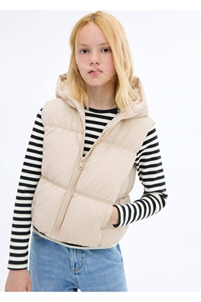 MANGO Kids Kapüşonlu kapitone yelek