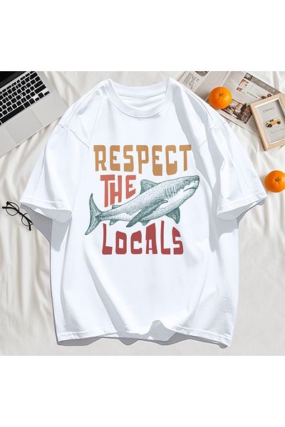 StartMore Y2K Vintage T-Shirt Tee Vintage Locals Sharks Homage Print