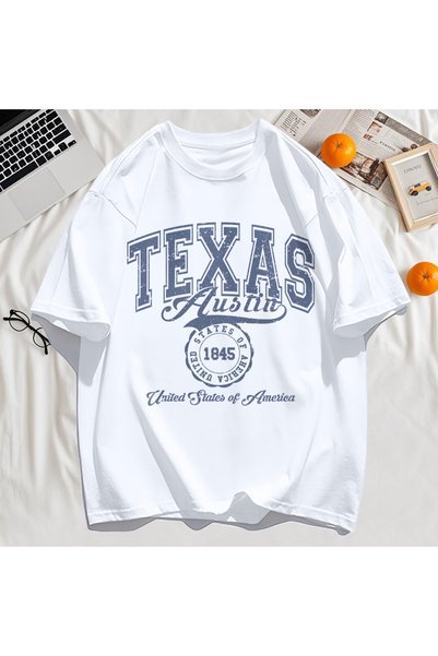 StartMore Tricou vintage Y2K, Texas, SUA, 1845, cu imprimeu artistic „Hollow ...
