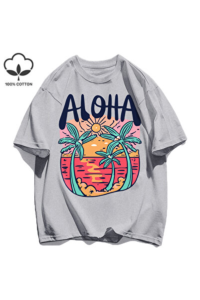 StartMore تي شيرت Y2k Vintage تي شيرت بنمط الشاطئ مطبوع عليه Aloha