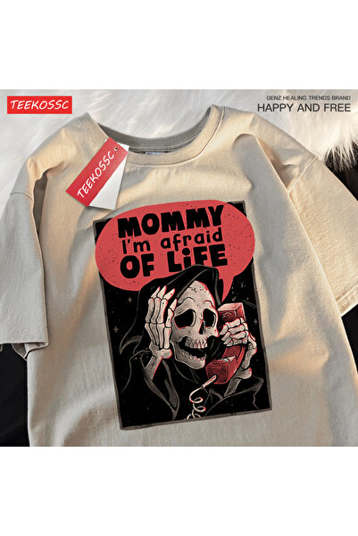 StartMore تي شيرت Y2k Vintage تي شيرت الأم أنا أخاف من الحياة