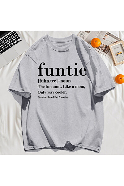 StartMore تي شيرت Y2k Vintage تي شيرت Funtie Aunt Like Mom Fun مطبوع