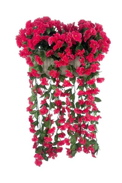 Nettenevime Yapay Çiçek Fuşya Begonvil Sarkan Menekşe Mokka Küpeşte Askılı Saksıda Balkon Çiçeği Çiçek Sepeti