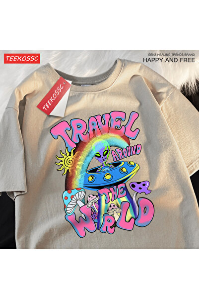 StartMore تي شيرت Y2k Vintage تي شيرت Alien Ufo World