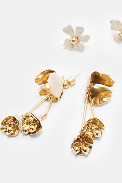 Stradivarius 2'li çiçek küpe seti